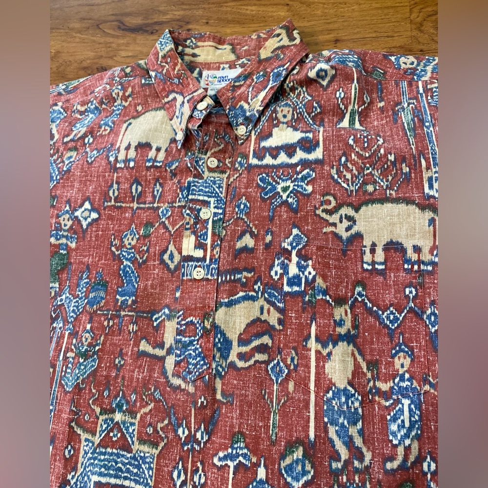 Vintage 90’s Reyn Spooner Hawaiian Shirt Thailand Thai Dancer Elephant Rare XL